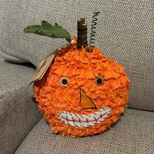Boyd’s Home 8 inches Tall Shredded Fabric Round Pumpkin